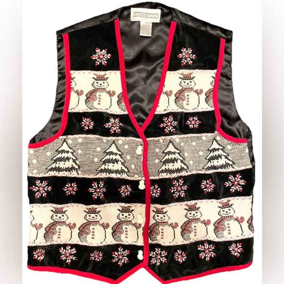 Vintage Dress Barn Snowman Holiday Vest | Retro Festive Christmas Aesthetic XL - Picture 9 of 9